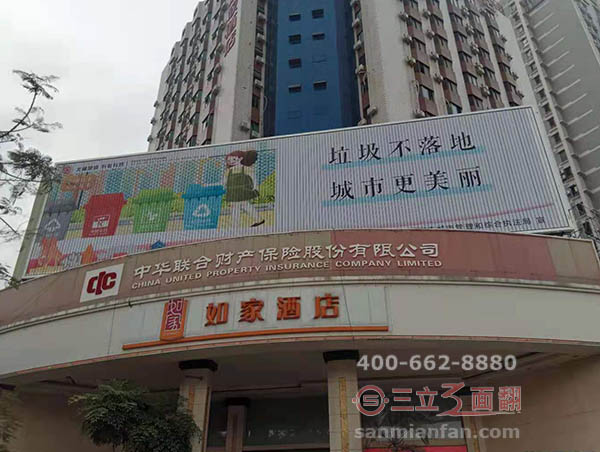 廣東省茂名市裙樓三面翻戶外廣告牌案例施工圖片